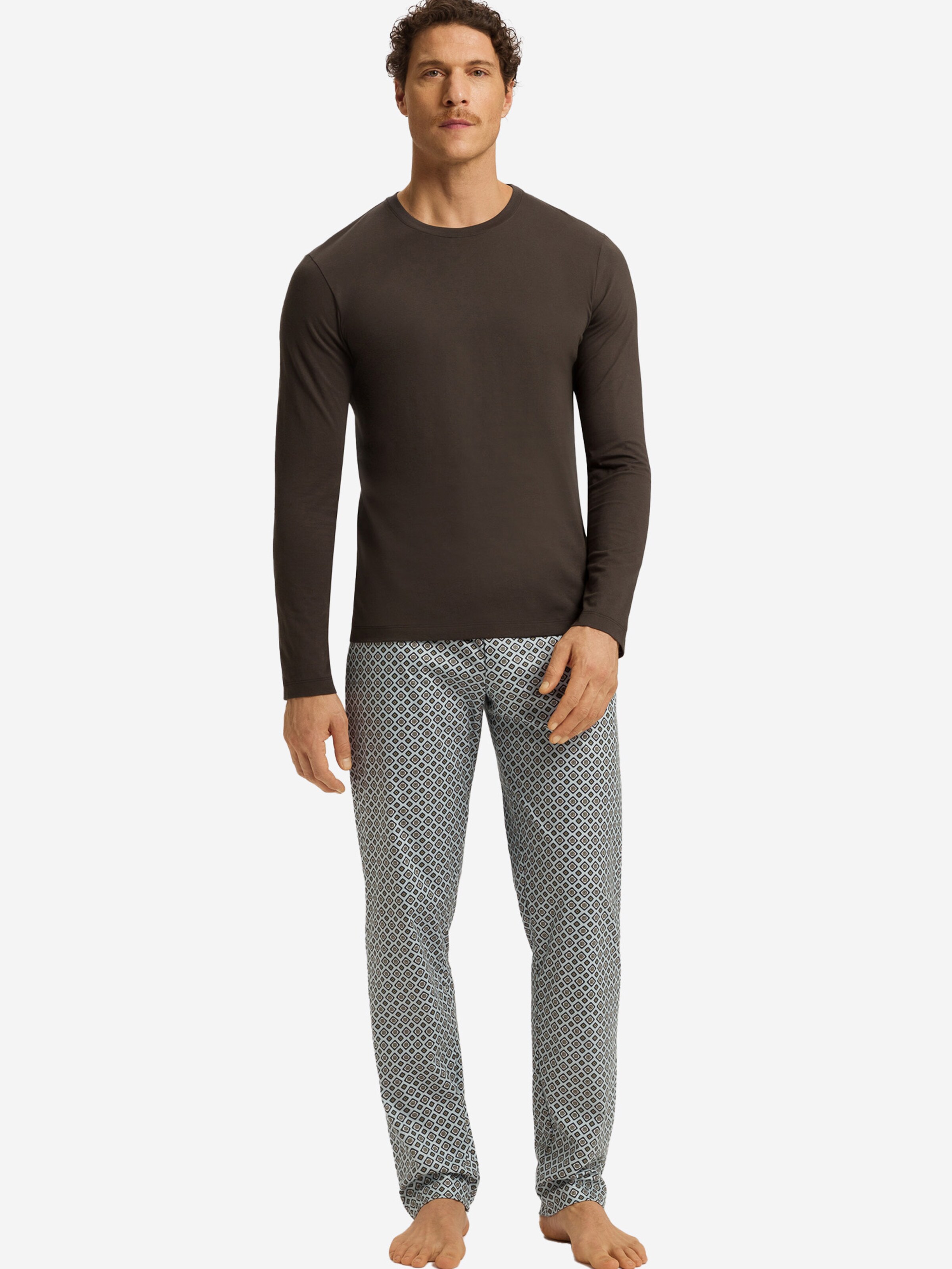 Hanro Pyjamahose ' Night & Day ' in Grau