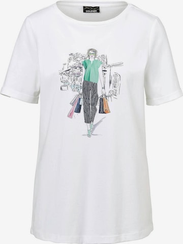 Goldner Shirt in Weiß: Vorderseite