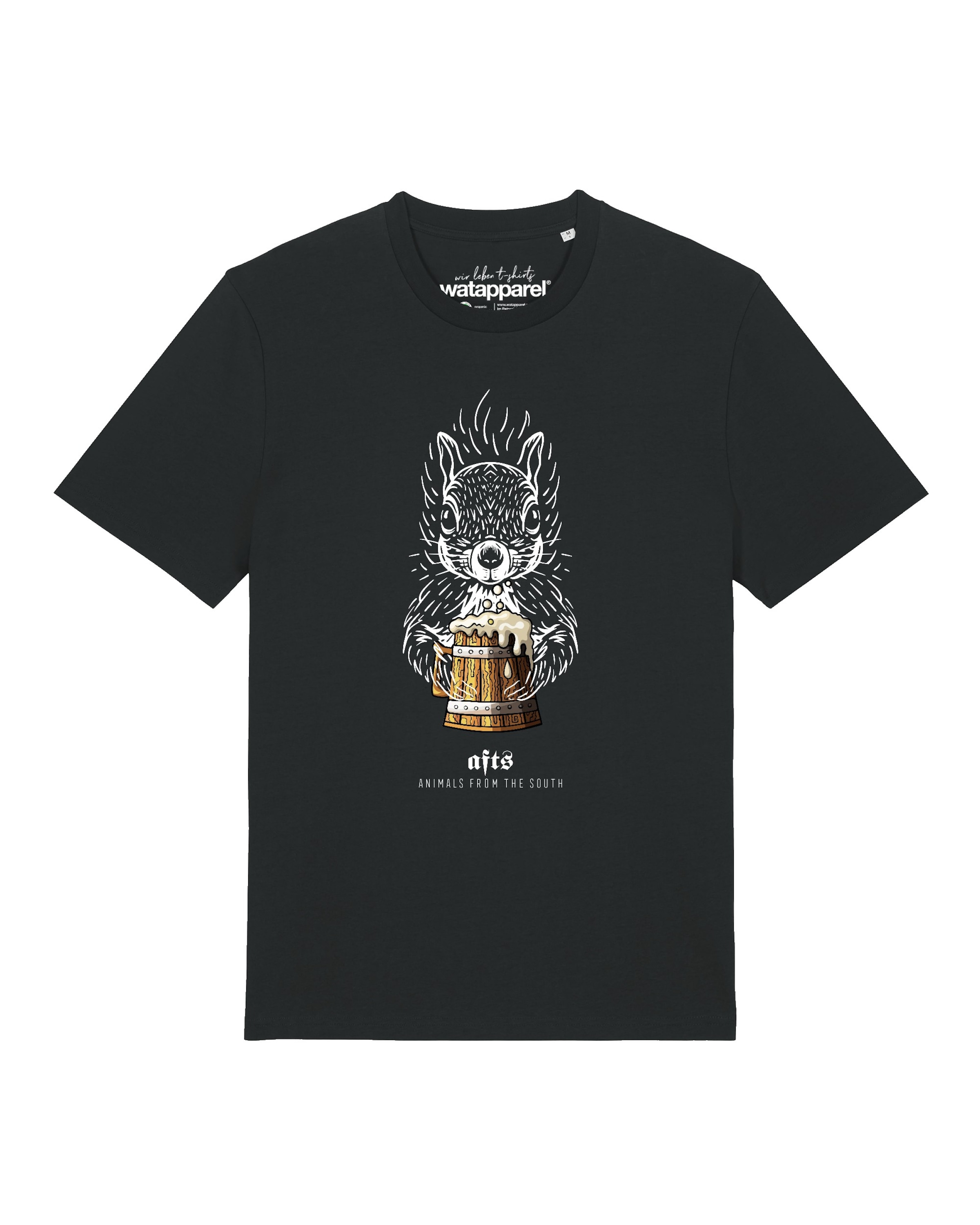 T-Shirt 'Eichhörnchen' Watapparel en noir : devant