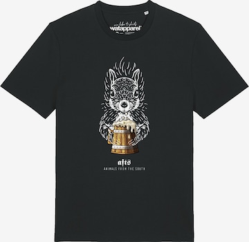 T-Shirt 'Eichhörnchen' Watapparel en noir : devant