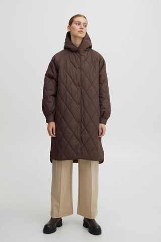 ICHI Between-Seasons Coat 'HANSA' in Brown: front