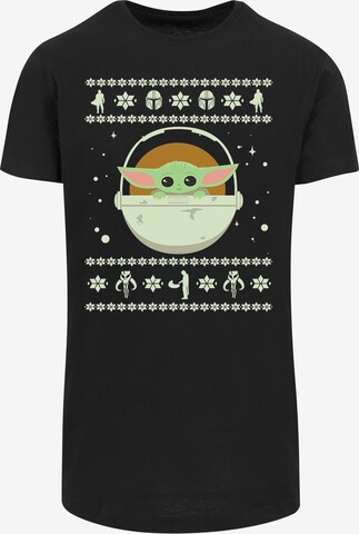 F4NT4STIC Shirt 'The Mandalorian Baby Yoda' in Zwart: voorkant