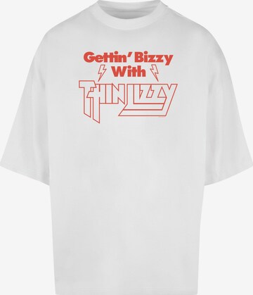 Merchcode T-Shirt 'Thin Lizzy - Gettin Bizzy' in Weiß: predná strana