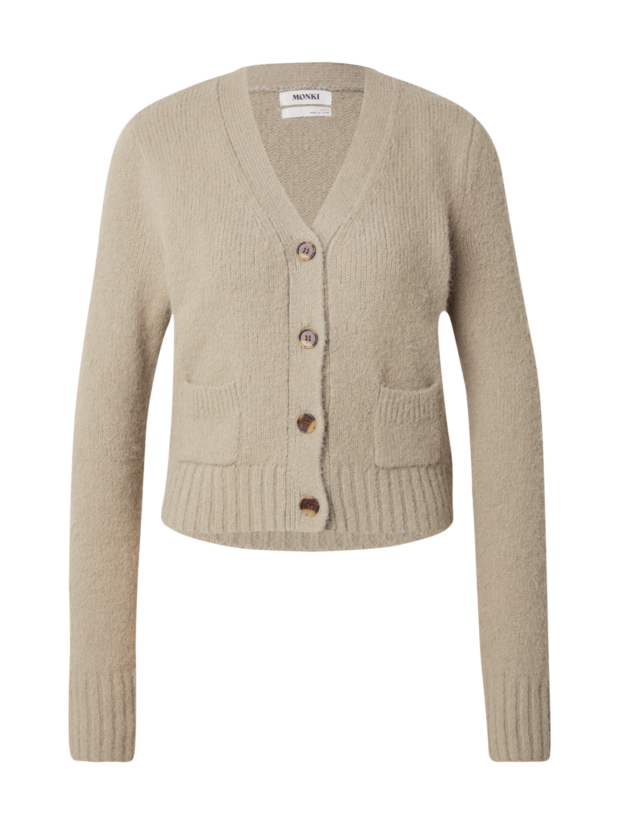 Monki Knit cardigan in Beige: front