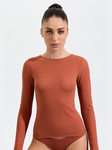 Ciocca - Camiseta térmica 'Cashmere undershirt barchetta' en naranja