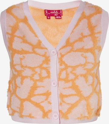 swirly Gebreid vest in Oranje: voorkant