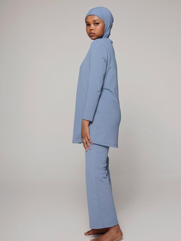 SIYA Swimwear High neck Badeanzug 'South – Covered - Burkini/Modest' in Blau