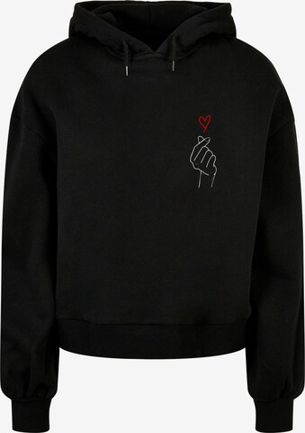 Merchcode Sweatshirt 'Ladies K Heart' in Schwarz: predná strana