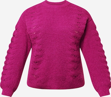 PIECES Curve Sweter 'SCARLETT' w kolorze fioletowy: przód