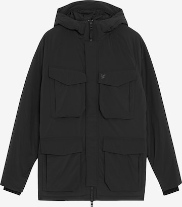 Lyle & Scott Tussenparka in Zwart: voorkant