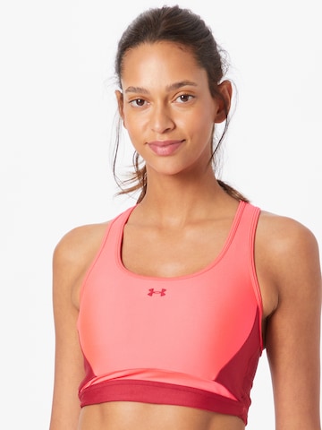 UNDER ARMOUR Medium Support Sports bra 'Armour Mid' in Pink: front