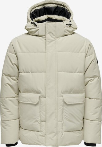 Only & Sons Winter Jacket 'Carl' in Beige: front