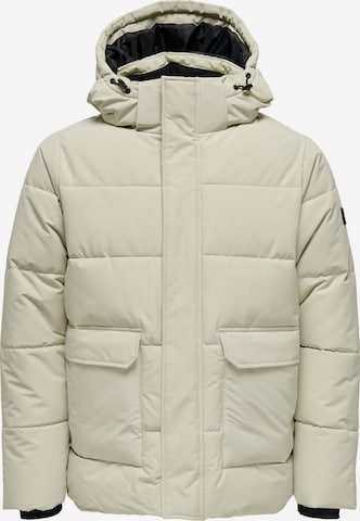 Only & Sons Winter Jacket 'Carl' in Beige: front