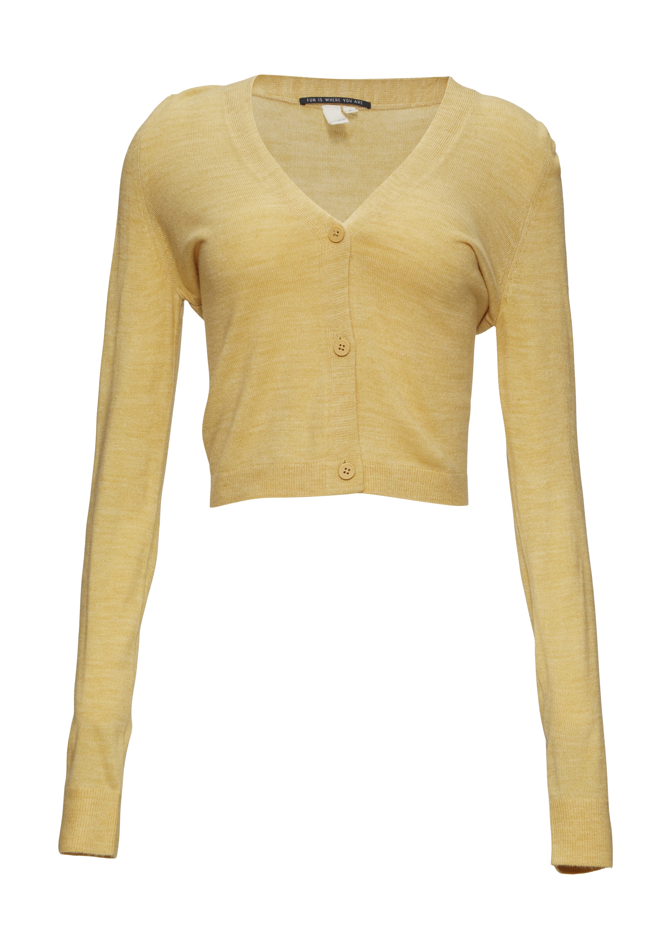 QS Gebreid vest in Geel: voorkant