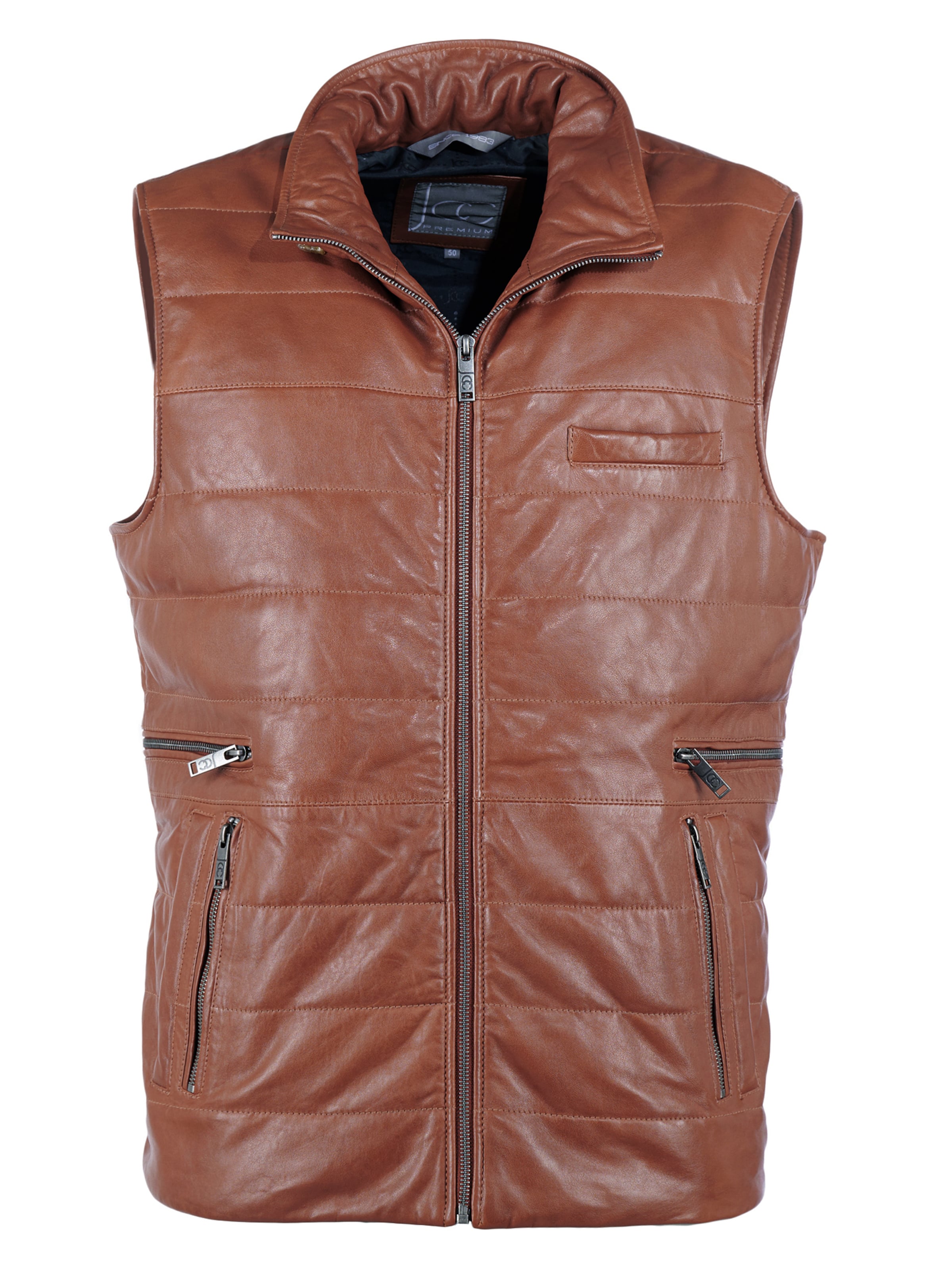 JCC Vest in Brown: front