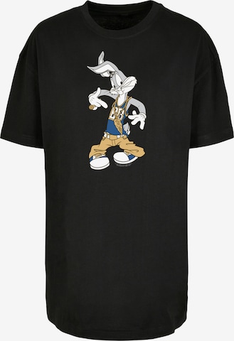 F4NT4STIC Oversized Shirt 'Bugs Bunny Rapper' in Black: front