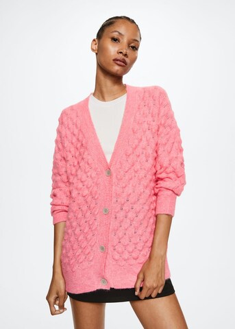 Geacă tricotată 'VERUSKA' de la MANGO pe roz: față