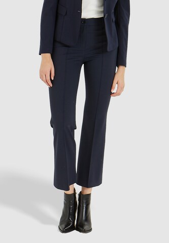 MARC AUREL Boot cut Pleated Pants in Blue: front