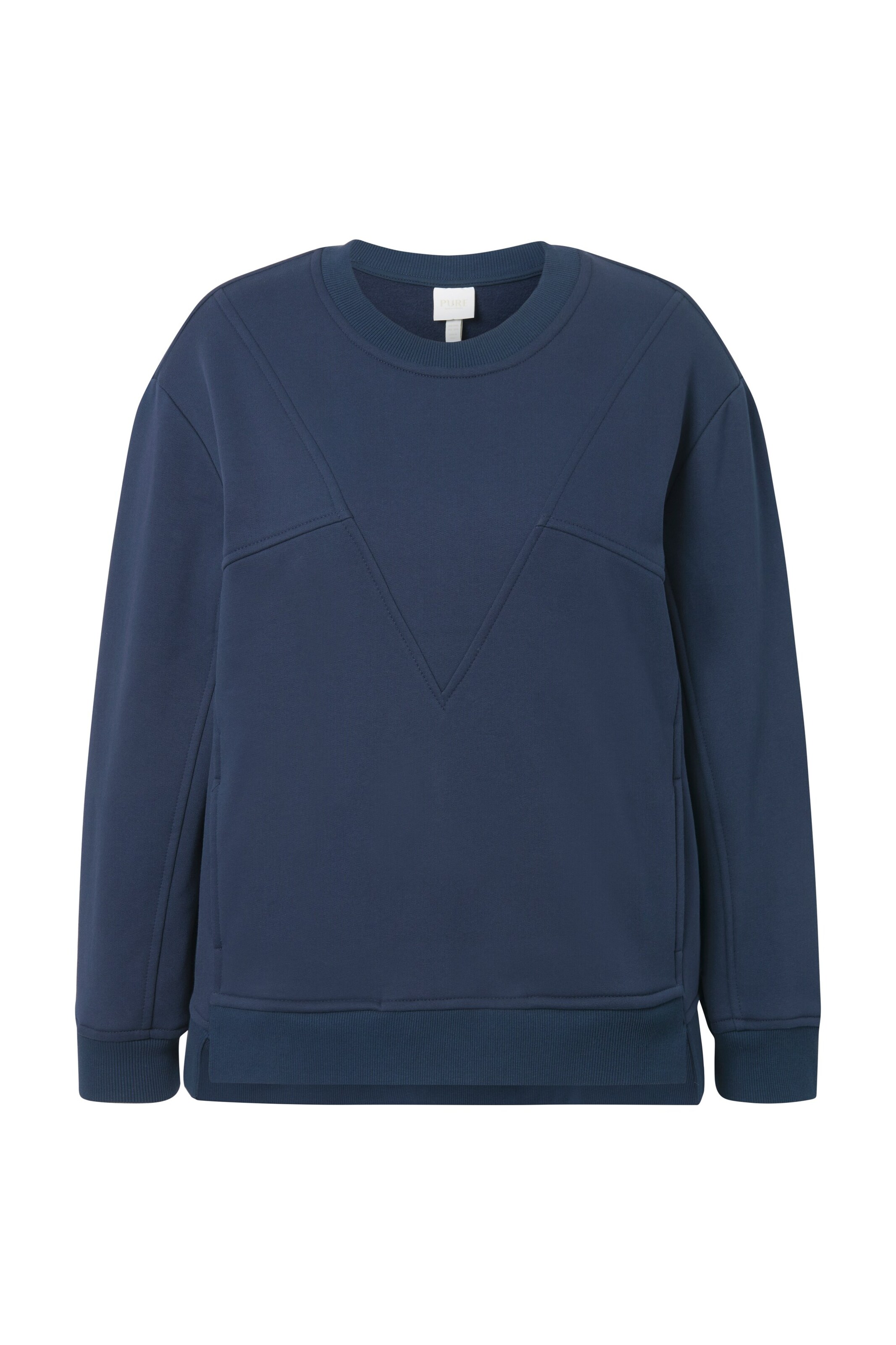 Sweat-shirt Ulla Popken en bleu : devant