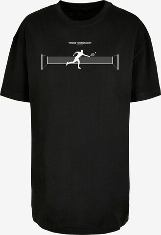 Merchcode Shirt 'Tennis Round 1' in Zwart: voorkant