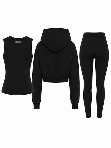 Mowi Fit Trainingspak 'Hoodie Legging Set' in Zwart