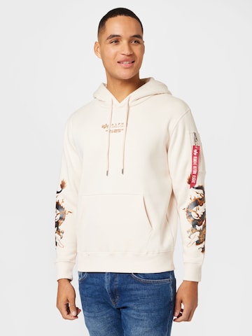 ALPHA INDUSTRIES Sweatshirt 'Dragon' i beige: framsida