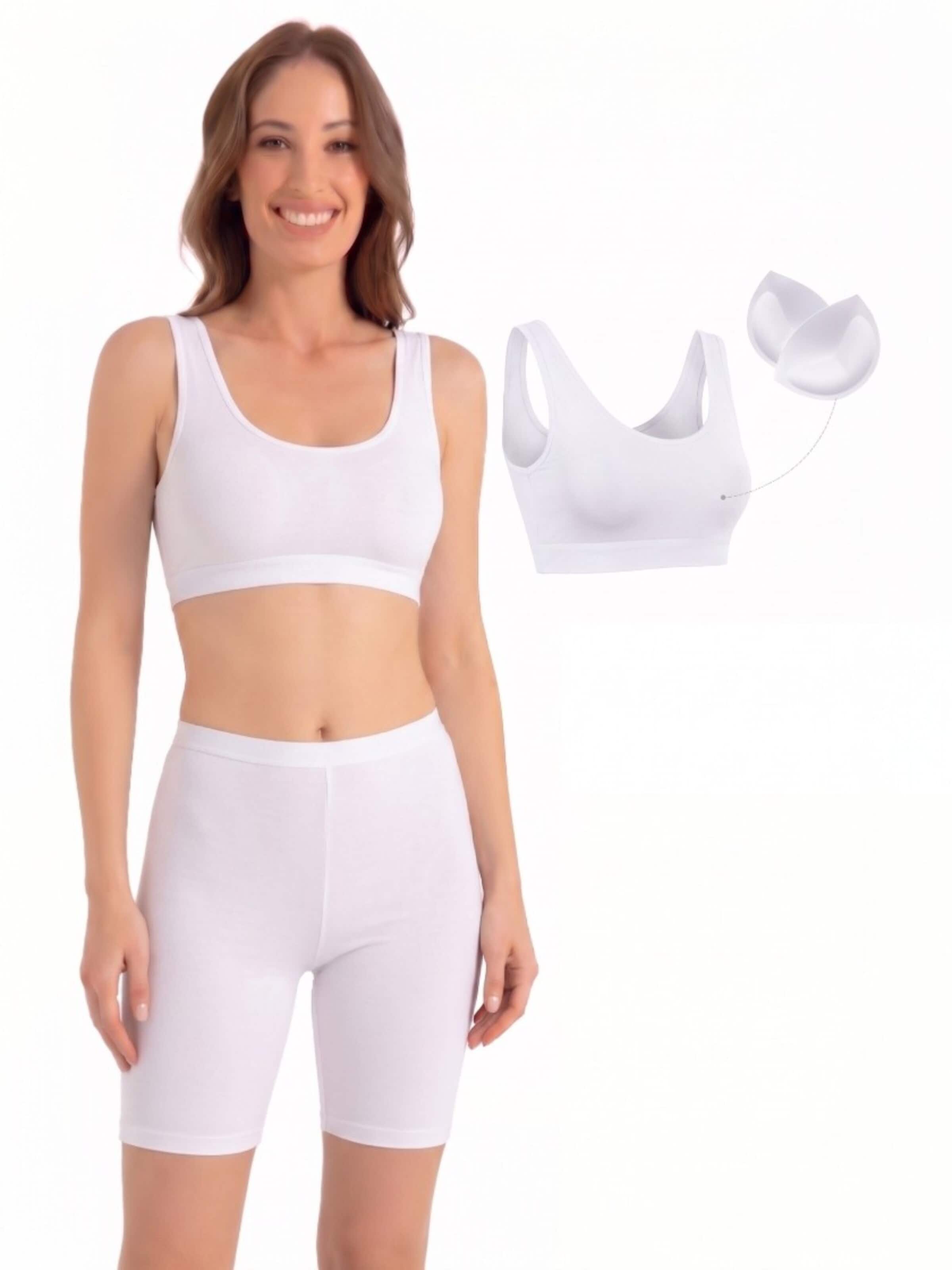 Bustier Soutien-gorge de sport 'SORYA – Sport-BH' fashionshowcase en blanc