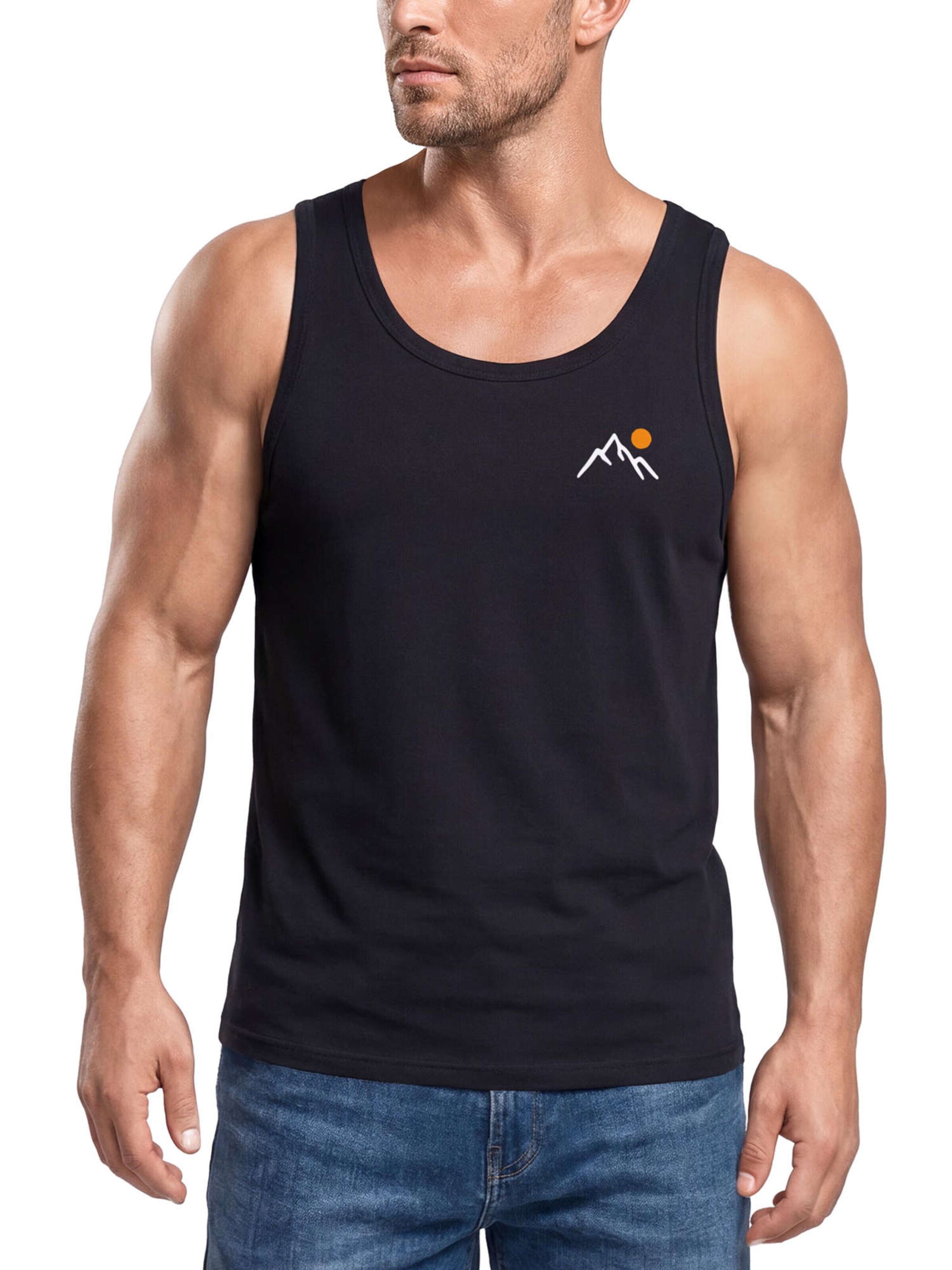 Neverless Shirt 'Mountain Sun' in Black: front