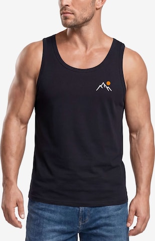 Neverless Shirt 'Mountain Sun' in Black: front