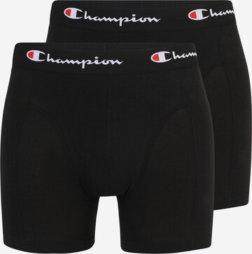 Champion Authentic Athletic Apparel - Calzoncillo boxer en negro: frente