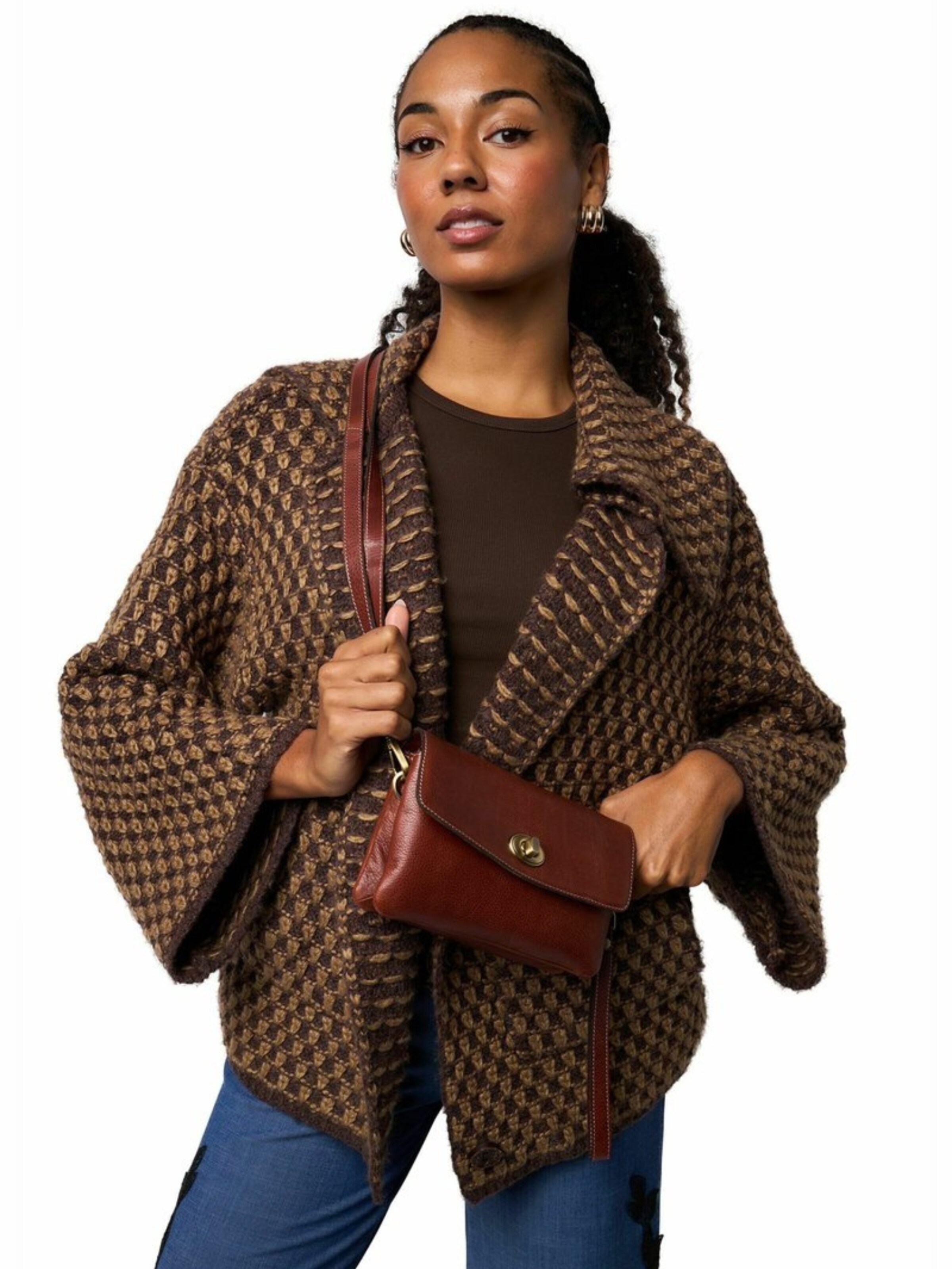 Cabas ' Nisha ' RE:DESIGNED en marron : devant