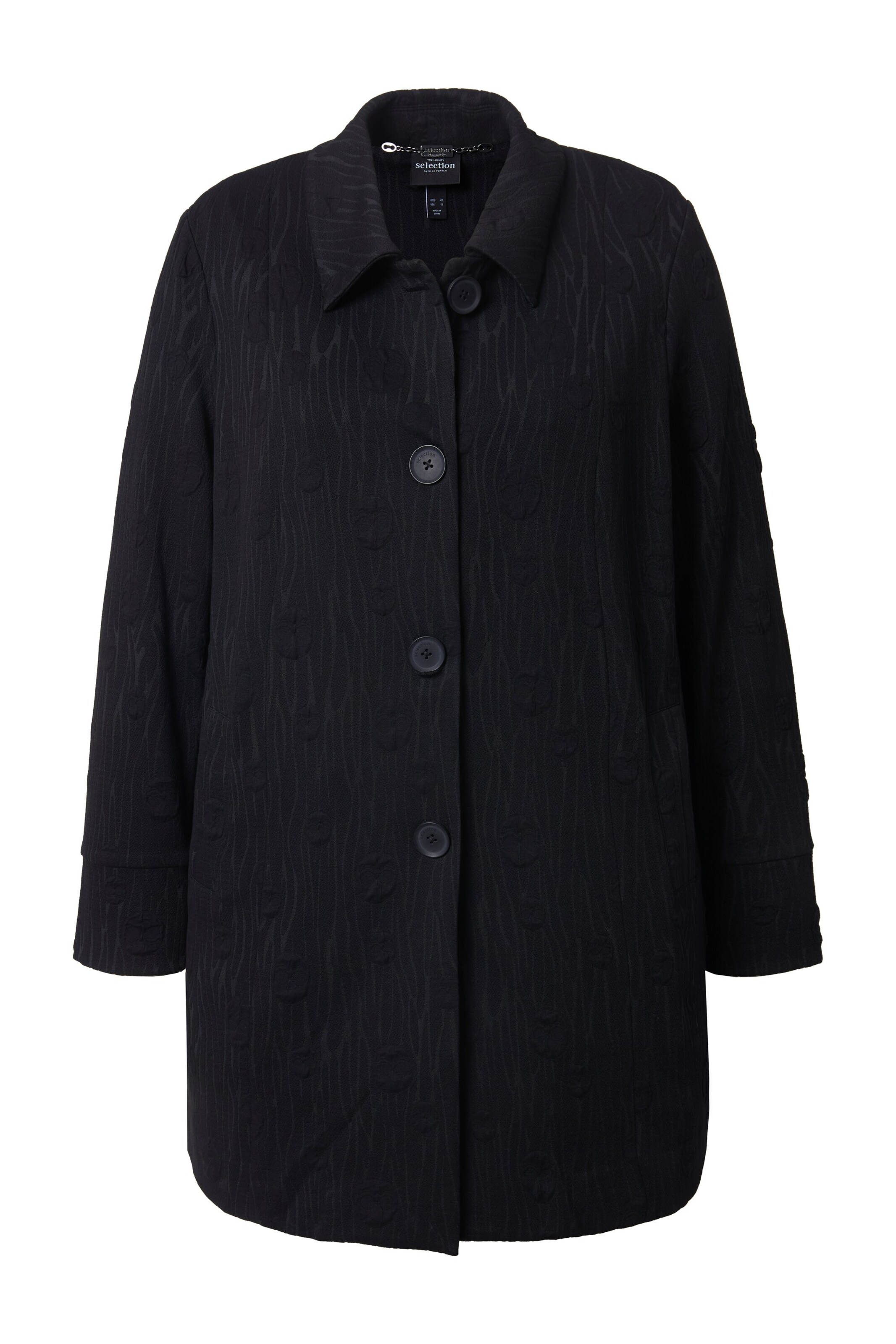 Ulla Popken Between-Season Jacket in Black: front