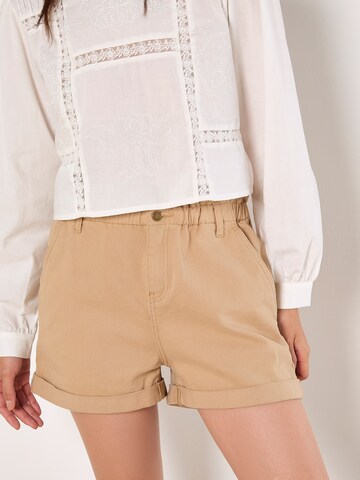 Regular Pantalon Apricot en beige : devant