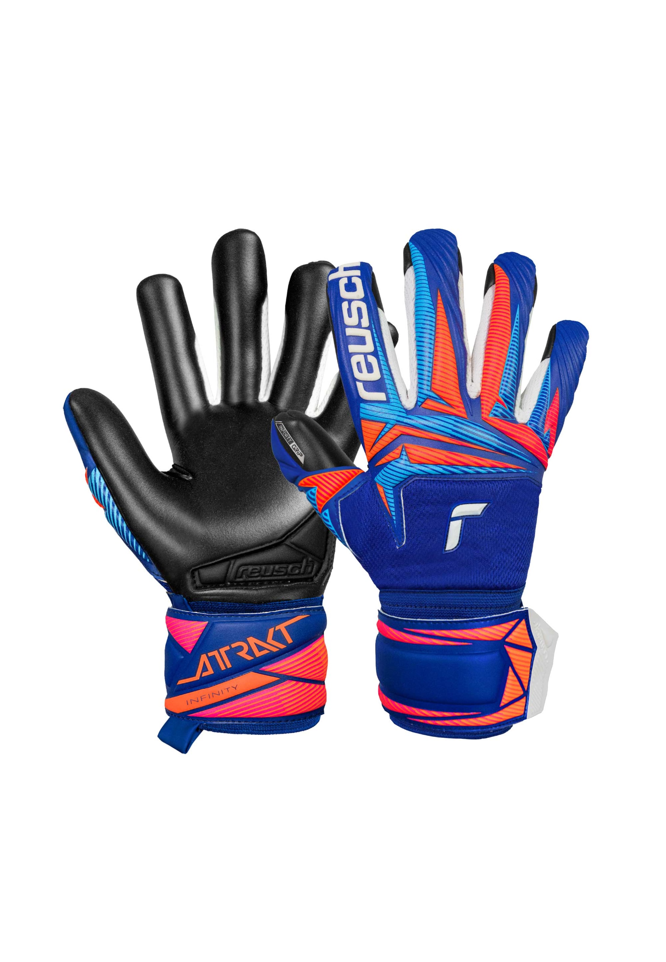 REUSCH Torwarthandschuhe 'Attrakt Infinity Evolution NC Junior' in Blau: Vorderseite