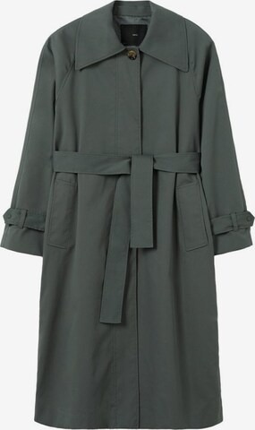 MANGO Between-Seasons Coat ' hierba ' in Green: front