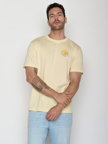 GREENBOMB Shirt 'Fusion La Bicicleta' in Geel: voorkant