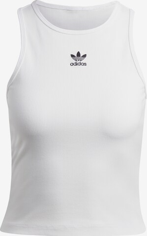 ADIDAS ORIGINALS Топ 'Adicolor Essentials Rib' в бяло: отпред