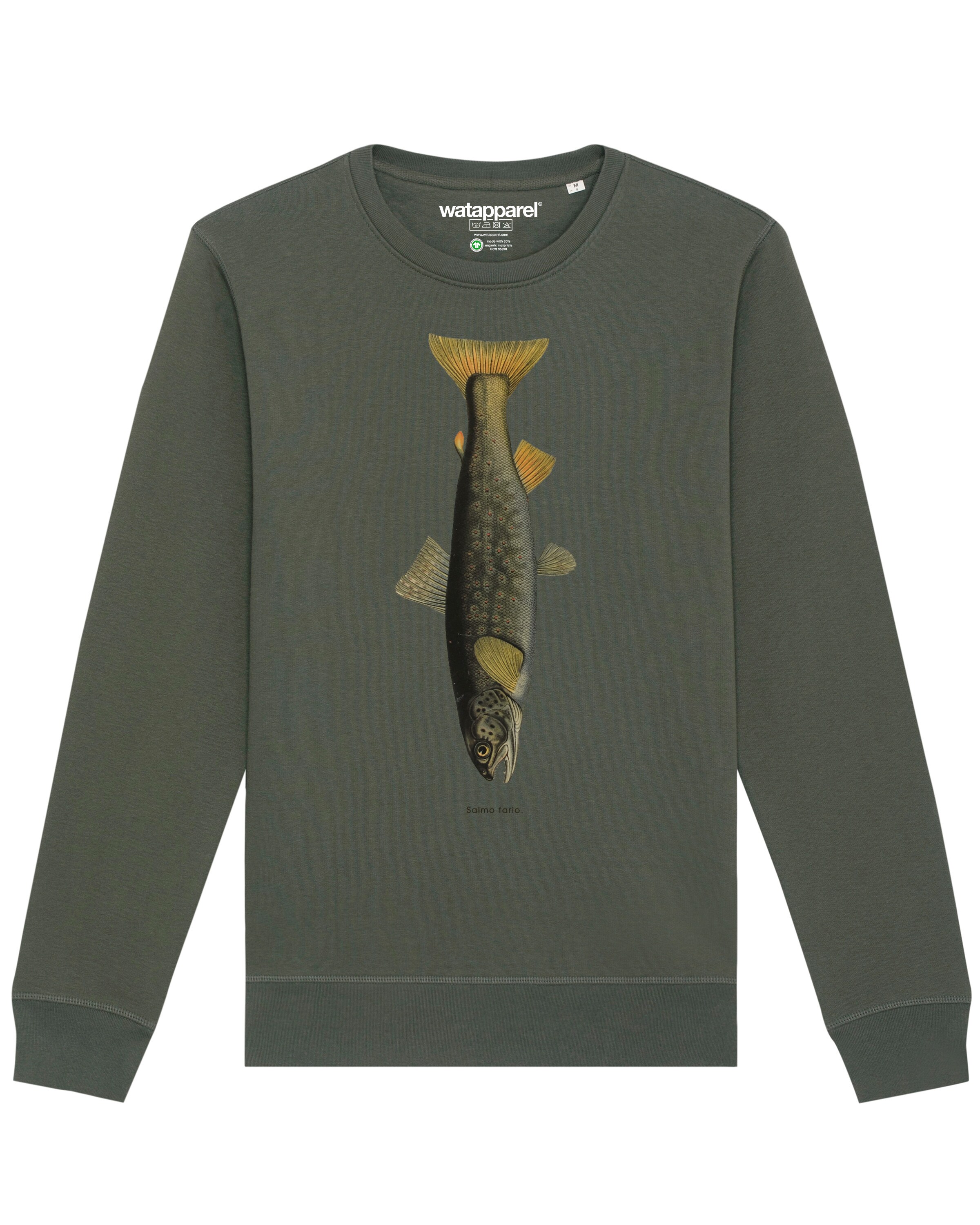 Watapparel Sweatshirt 'Forelle' in Groen: voorkant