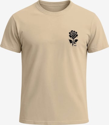 Neverless Shirt 'Graffiti Rose' in Beige: front