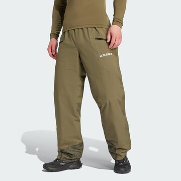 ADIDAS TERREX Regular Outdoor trousers 'Multi' in Green: front