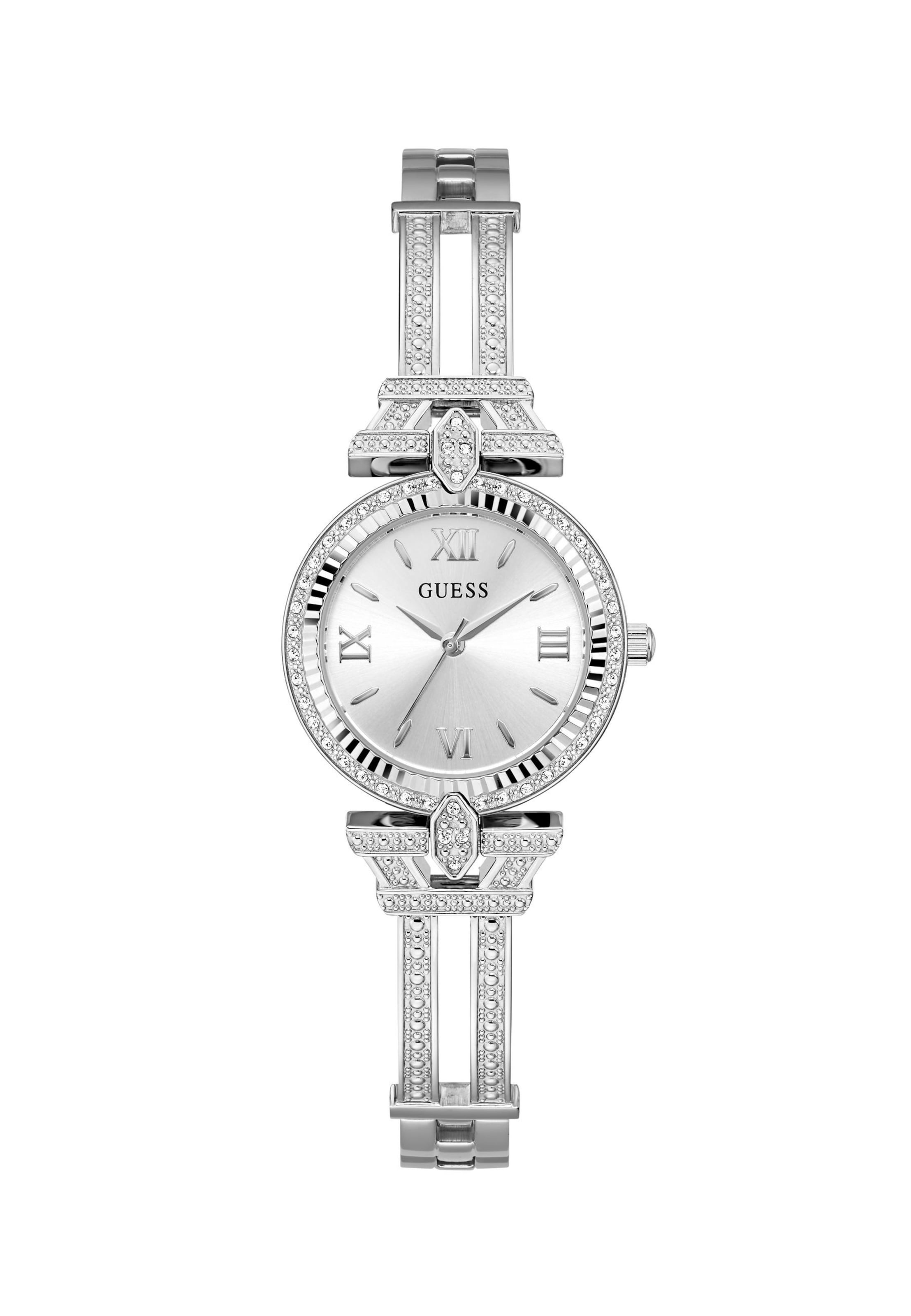GUESS Analoog horloge 'DELPHINE' in Zilver: voorkant