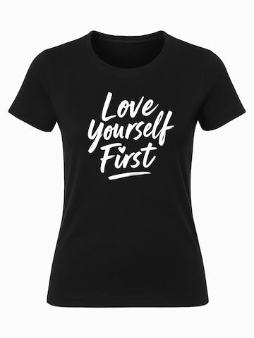 Banco Shirt 'T- Shirt "Love Youself First"' in Black: front
