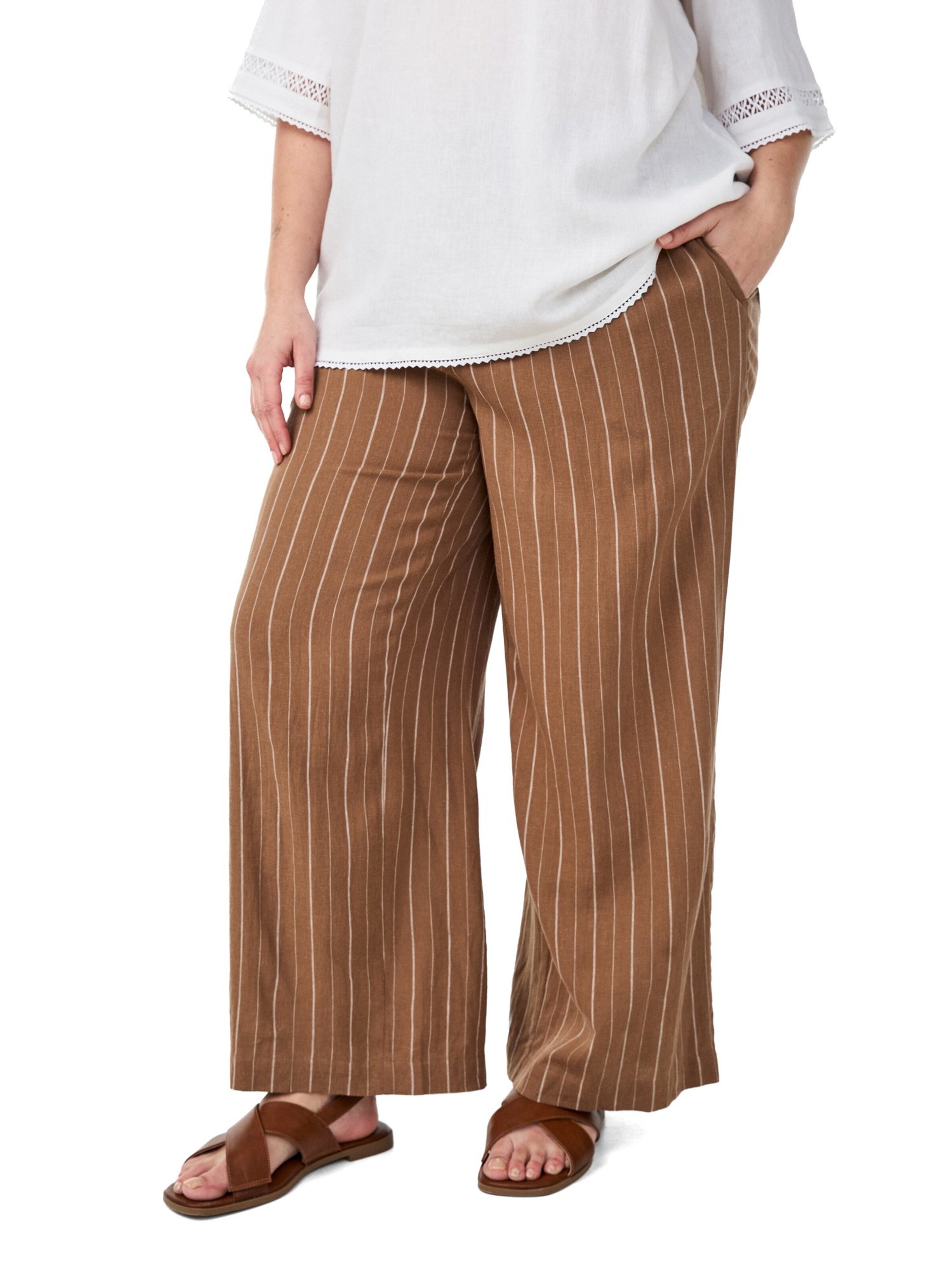 Regular Pantaloni 'Vline' de la Zizzi pe maro: față