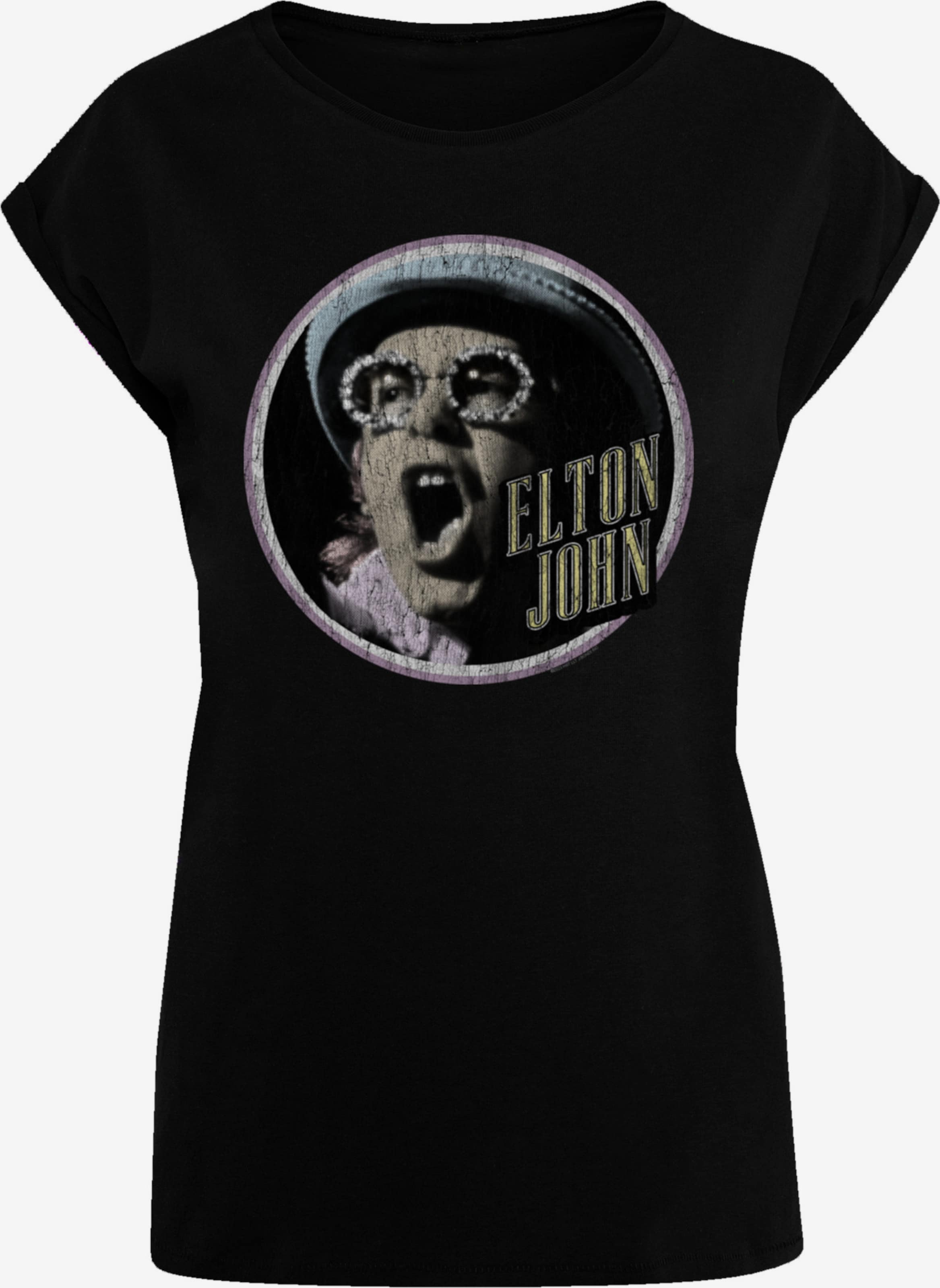 F4NT4STIC Shirt 'Elton John Vintage Circle' in Black | ABOUT YOU