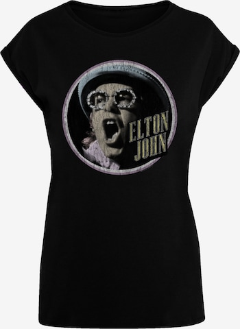 F4NT4STIC Shirt 'Elton John Vintage Circle' in Zwart: voorkant