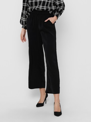 Wide Leg Pantalon 'Gisela Gustava' ONLY en noir : devant