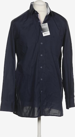 OLYMP Button Up Shirt in XL in Blue: front