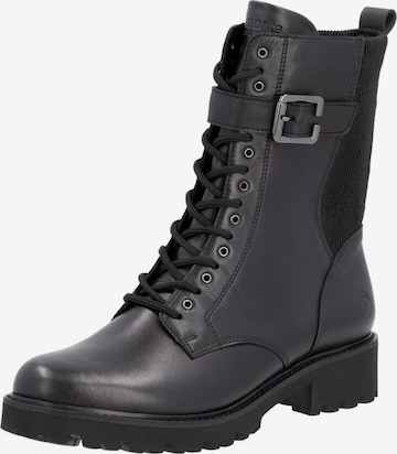 REMONTE Lace-Up Ankle Boots in Black: front