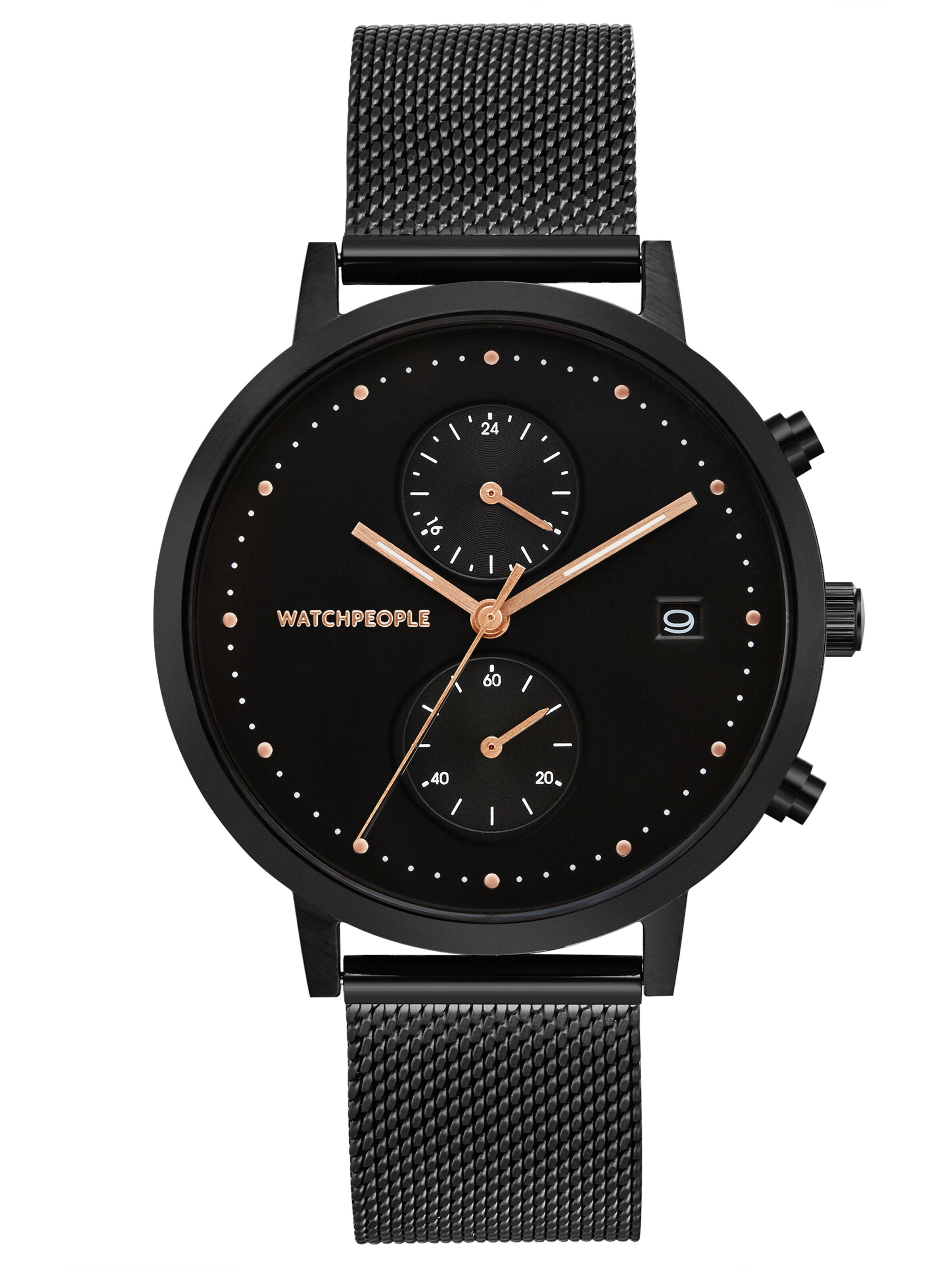 WALTER GROPIUS Analog Watch 'BLACK ROSE' in Black: front
