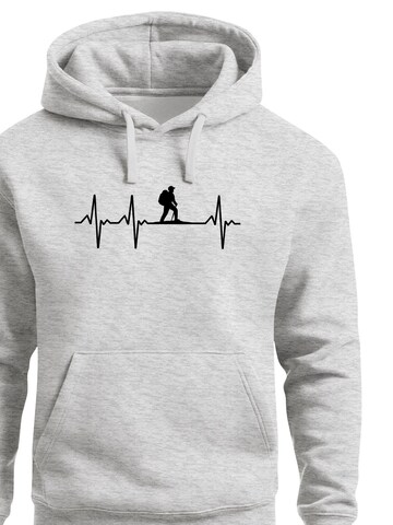 Neverless Sweatshirt 'Wanderer Herzschlag' in Grey